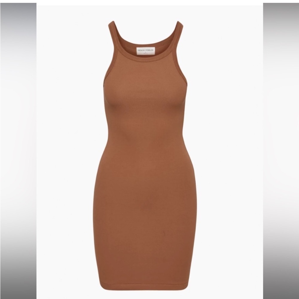 Denim Forum Jane Ribbed Mini Tank Dress